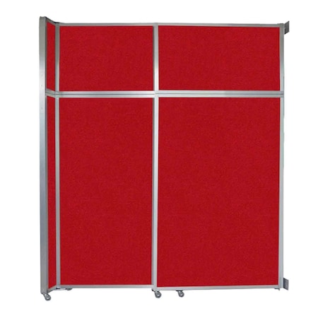 Versare Operable Wall Sliding Room Divider 6'10" x 8'5-1/4" Red Fabric 1072227